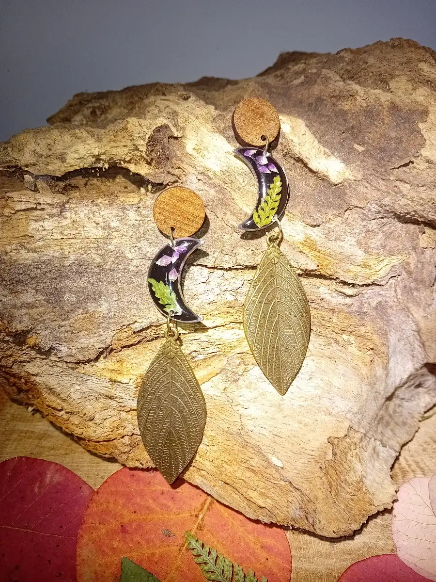 Boucles lunes noires